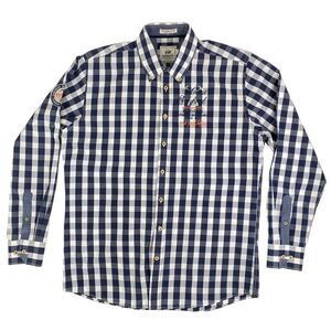BISON Mens Mount Sanford Plaid Outdoor Checkered Button Down Polo Shirt
